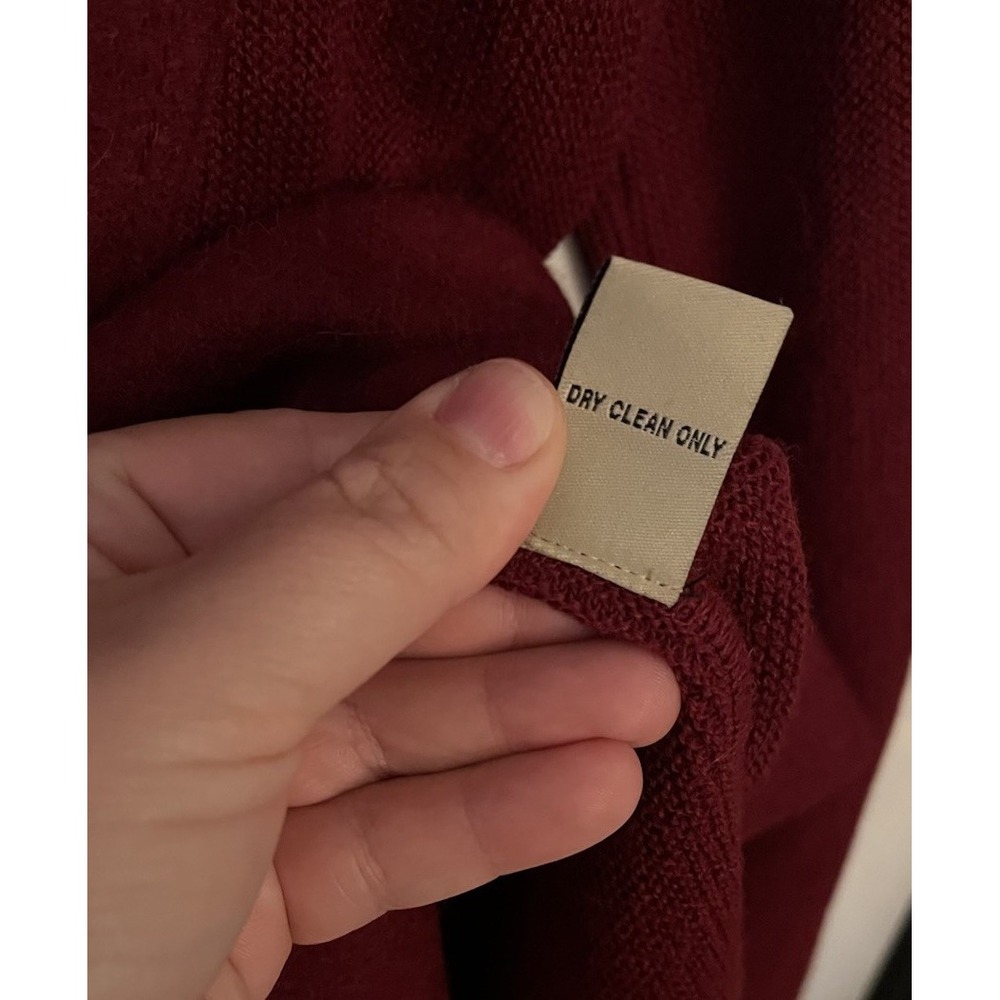Beyond Thread Three Button Alpaca & Boiled Wool Knit Medium Blazer‎ Coat In Wine - Picture 6 of 7